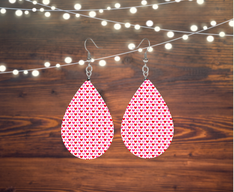 Valentine Tiny Heart Tear Drop Earrings