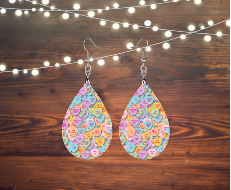 Valentine Sweet Heart Tear Drop Earrings