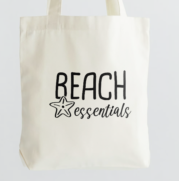 Beach Essentials Canvas Tote