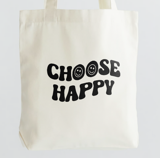 Choose Happy Canvas Tote