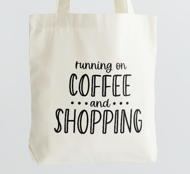 Coffee & Shopping Canvas Tote