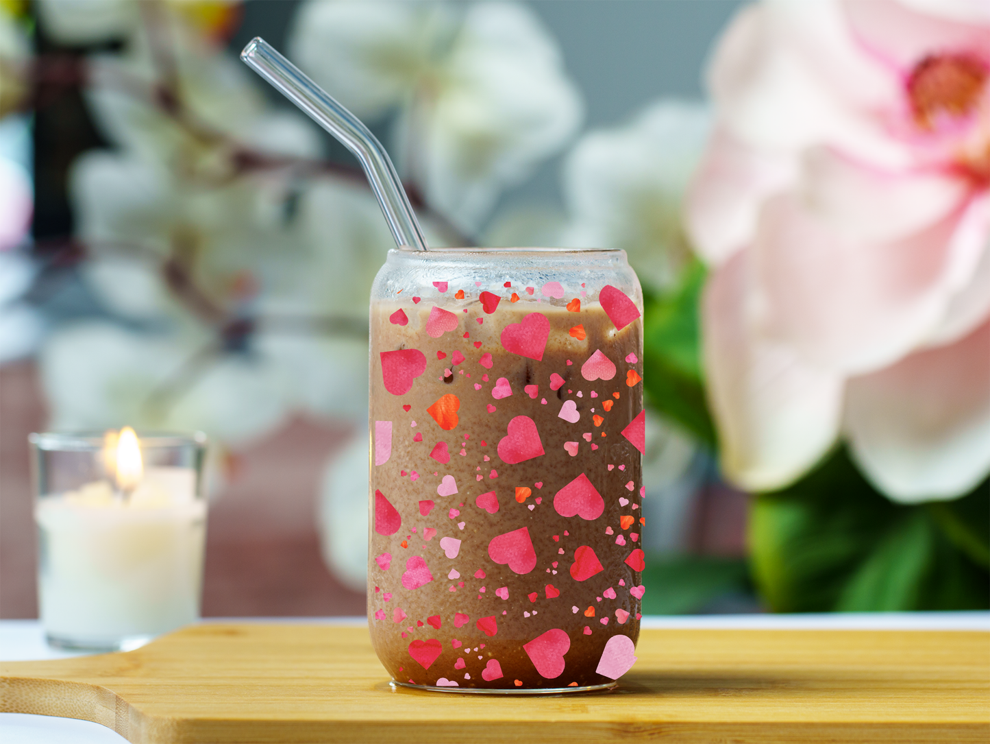 Valentine Retro Love Gift Set Glass Tumbler & Earrings