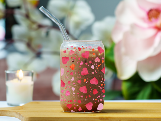 Valentine Retro Love Gift Set Glass Tumbler & Earrings