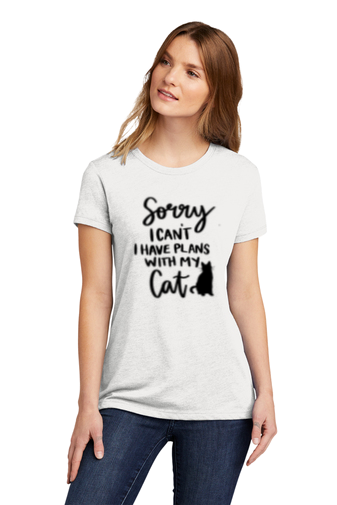 Plans with my Cat Womans T Shirt (7 colors)